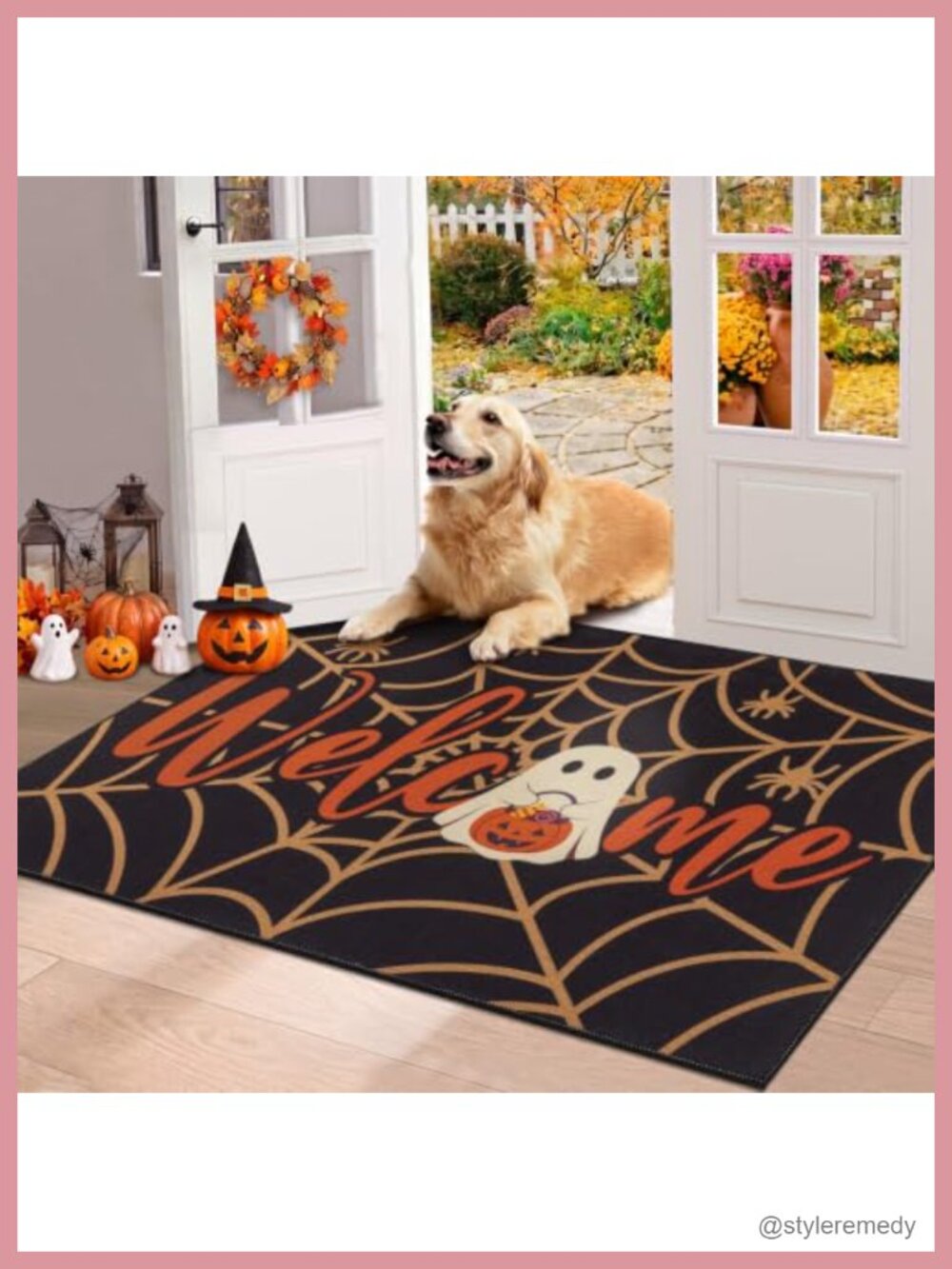 Halloween Front Door Mat 32x48 Non Slip Ghost Fall Doormat